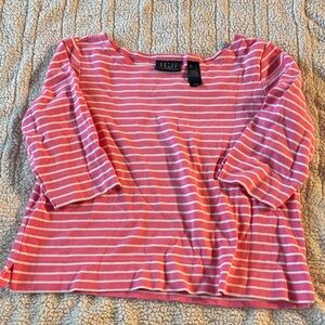 Pink Striped Long Sleeve Top